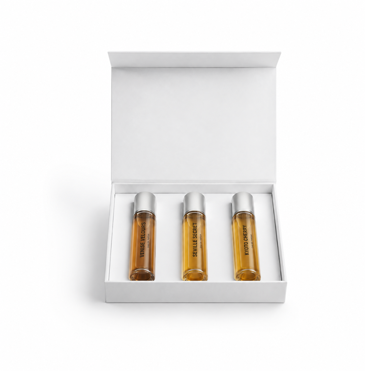 Travel Set — Kyoto Cherry, Seville Secret and Venise Velours, three 15 ml bottles